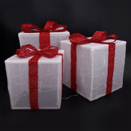 Brilagi - Lot de 3 décorations de Noël LED d'extérieur LED/2,6W/3xAA IP44 cadeaux