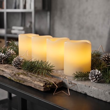 BRILAGI - Lot de 4 bougies LED (1x CR2032), crème + minuterie