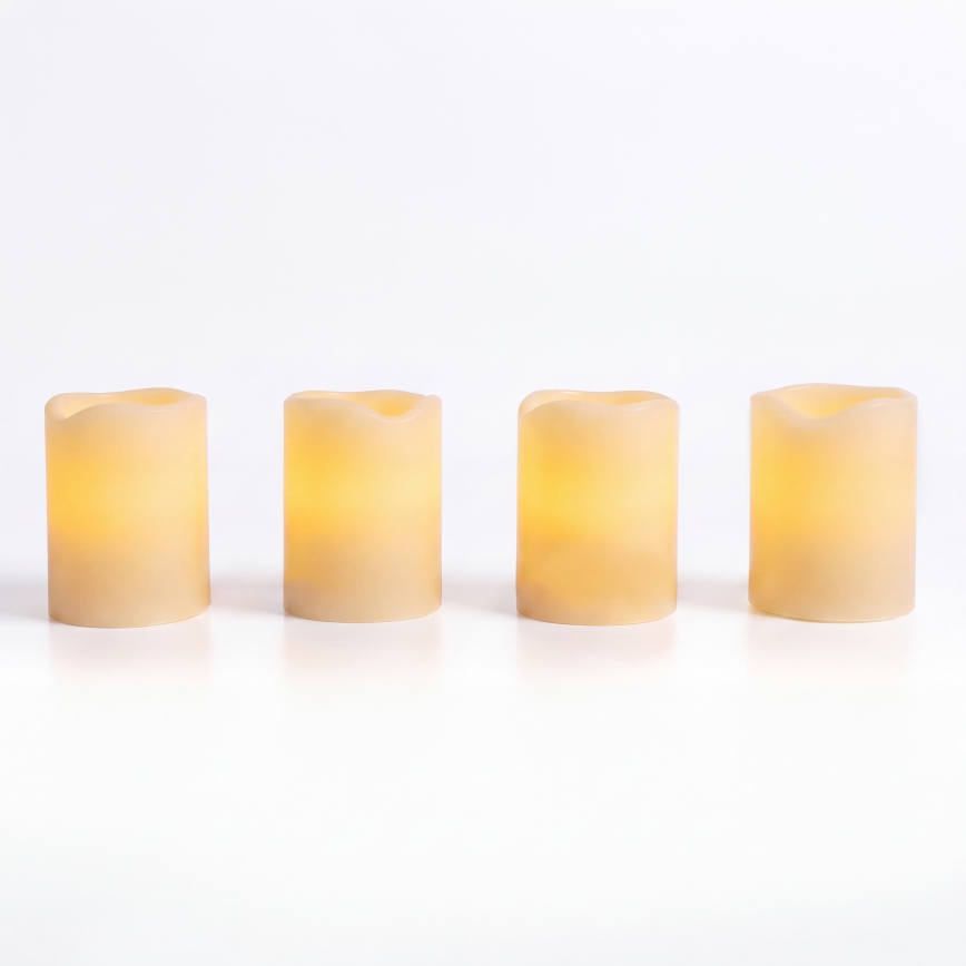 BRILAGI - Lot de 4 bougies LED (1x CR2032), crème + minuterie