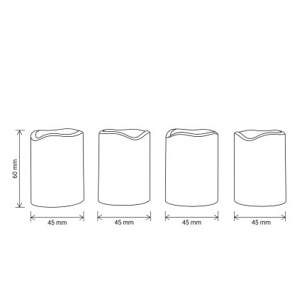 BRILAGI - Lot de 4 bougies LED (1x CR2032), crème + minuterie