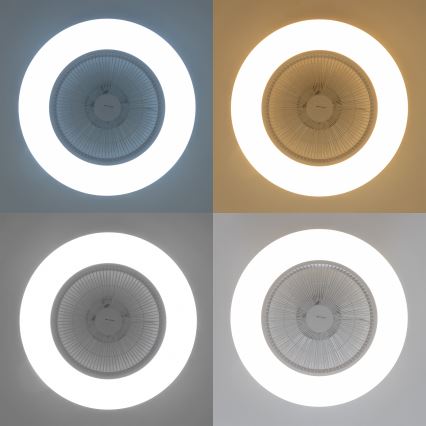 Brilagi - Luminaire à intensité variable avec ventilateur AURA LED/38W/230V 3000-6000K blanche + télécommande