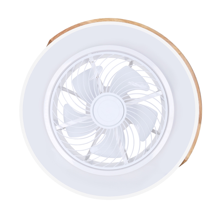 Brilagi - Plafonnier à intensité variable avec ventilateur LED/30W/230V 3000-6500K blanc/chêne + Télécommande
