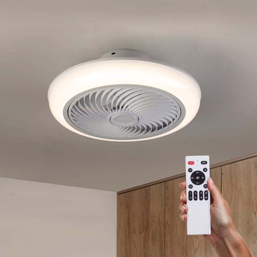 Brilagi - Plafonnier à intensité variable avec ventilateur LED/30W/230V 3000-6500K blanc + Télécommande