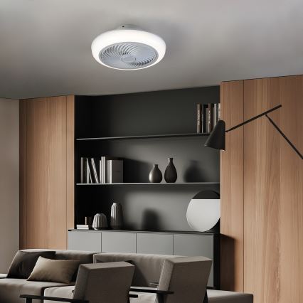 Brilagi - Plafonnier à intensité variable avec ventilateur LED/30W/230V 3000-6500K blanc + Télécommande