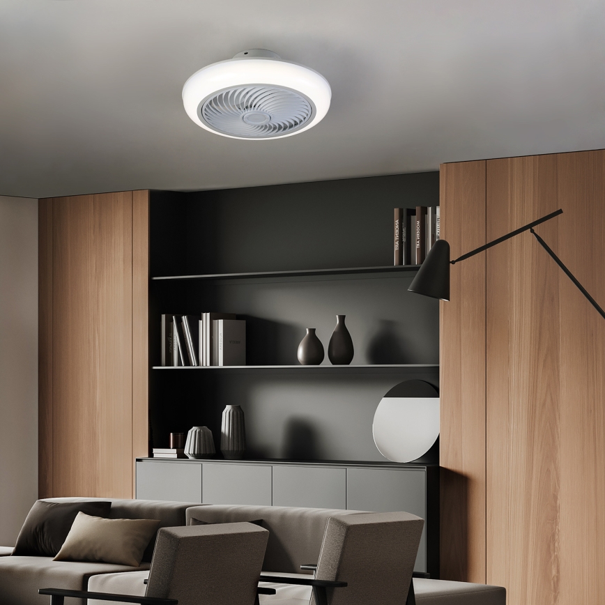 Brilagi - Plafonnier à intensité variable avec ventilateur LED/30W/230V 3000-6500K blanc + Télécommande