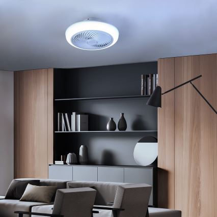 Brilagi - Plafonnier à intensité variable avec ventilateur LED/30W/230V 3000-6500K blanc + Télécommande