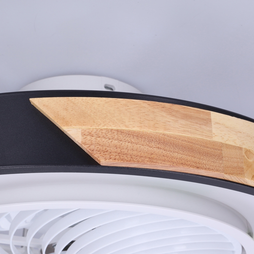 Brilagi - Plafonnier à intensité variable avec ventilateur LED/30W/230V 3000-6500K noir/chêne + Télécommande