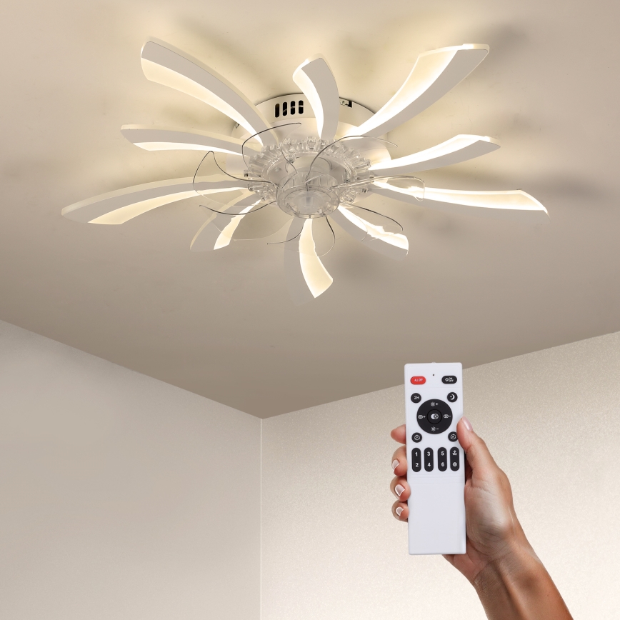 Brilagi - Plafonnier à intensité variable avec ventilateur LED/50W/230V 3000-6500K blanc + Télécommande