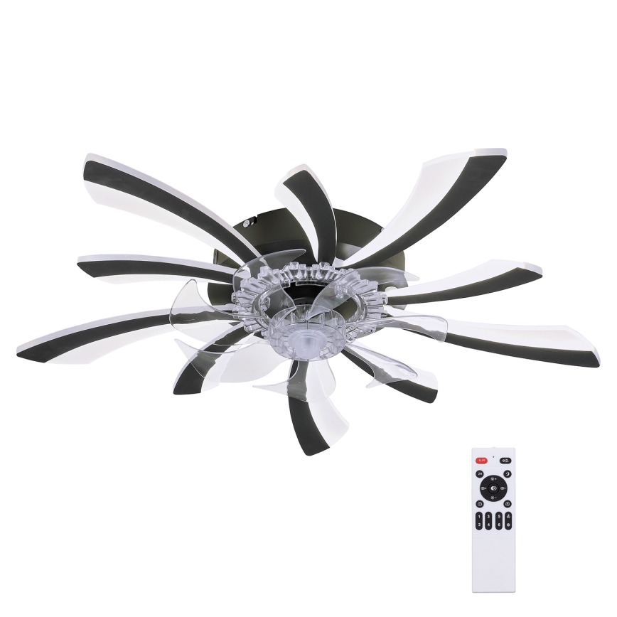Brilagi - Plafonnier à intensité variable avec ventilateur LED/50W/230V 3000-6500K noir + Télécommande
