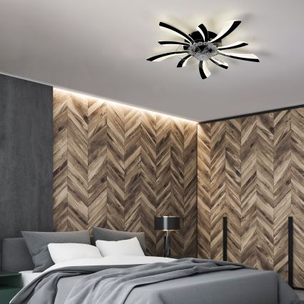 Brilagi - Plafonnier à intensité variable avec ventilateur LED/50W/230V 3000-6500K noir + Télécommande