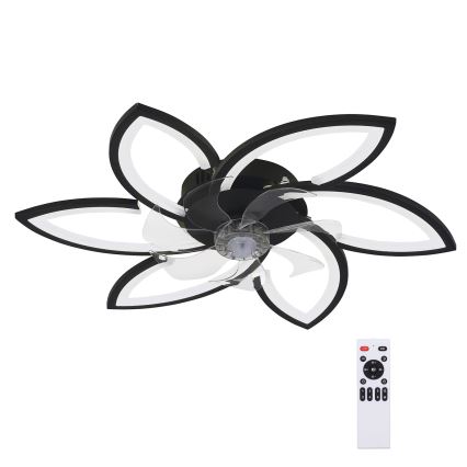 Brilagi - Plafonnier à intensité variable avec ventilateur LED/50W/230V 3000-6500K noir + Télécommande