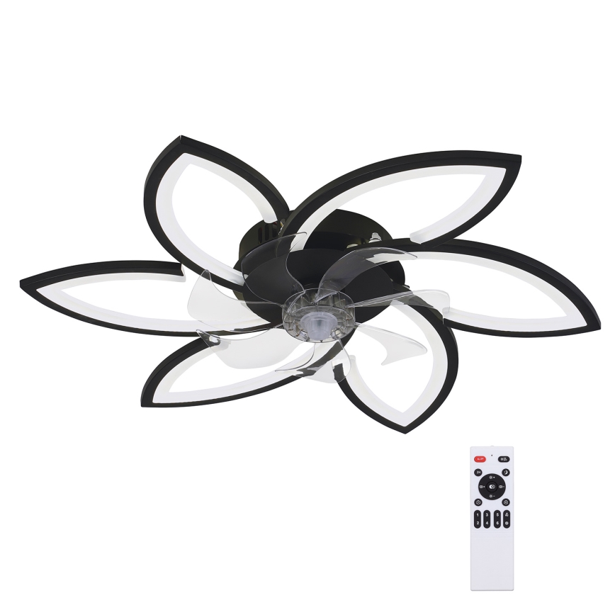 Brilagi - Plafonnier à intensité variable avec ventilateur LED/50W/230V 3000-6500K noir + Télécommande