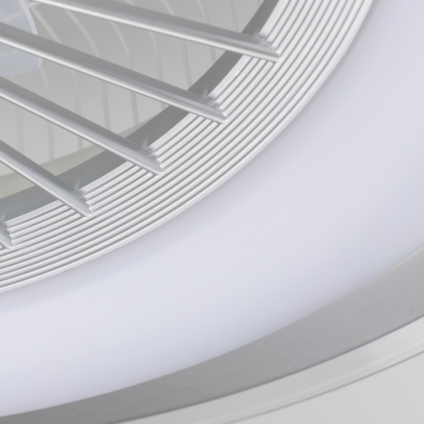 Brilagi - Luminaire à intensité variable avec ventilateur RONDA LED/48W/230V 3000-6000K argenté+ télécommande