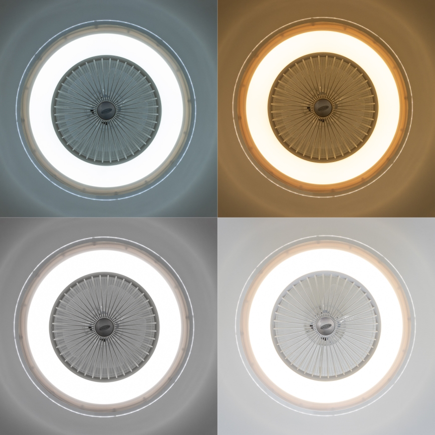 Brilagi - Luminaire à intensité variable avec ventilateur RONDA LED/48W/230V 3000-6000K blanc + télécommande