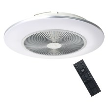 Brilagi - Luminaire à intensité variable LED avec ventilateur AURA LED/38W/230V 3000-6000K argenté + télécommande
