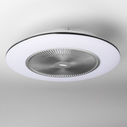 Brilagi - Luminaire à intensité variable LED avec ventilateur AURA LED/38W/230V 3000-6000K argenté + télécommande