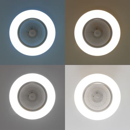 Brilagi - Luminaire à intensité variable LED avec ventilateur AURA LED/38W/230V 3000-6000K argenté + télécommande