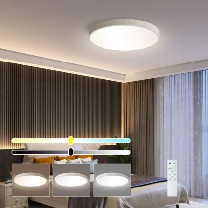 Brilagi - Plafonnier à intensité variable POOL SMART LED/48W/230V 40 cm 3000-6000K Wi-Fi Tuya + télécommande blanc