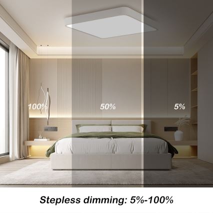 Brilagi - Plafonnier à intensité variable POOL SQUARE LED/36W/230V 3000-6000K 40x40 cm blanc + télécommande