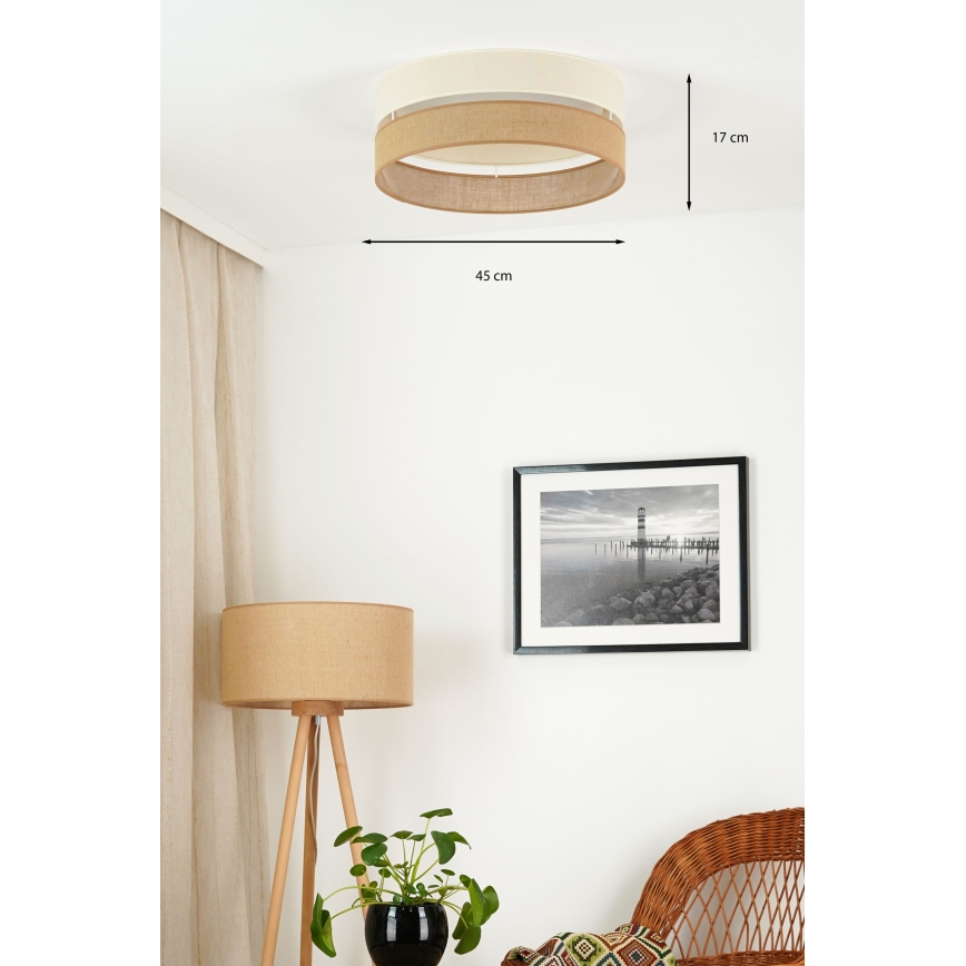 Brilagi - Plafonnier à intensité variable ROYAL YUTE LED/24W/230V d. 45 cm 3000/4000/6500K beige/crème  + Télécommande