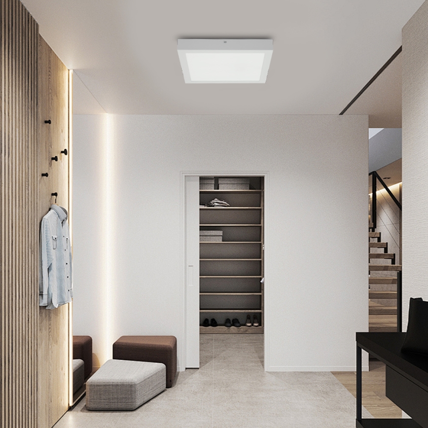 Brilagi - Plafonnier à intensité variable salle de bain FRAME SMART LED/24W/230V 30x30 cm 3000-6000K IP44 blanc + télécommande