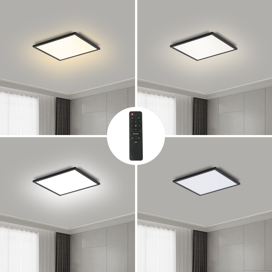 Brilagi - Plafonnier à intensité variable SLIMFRAME LED/25W/230V 30x30 cm 3000-6000K noir + Télécommande