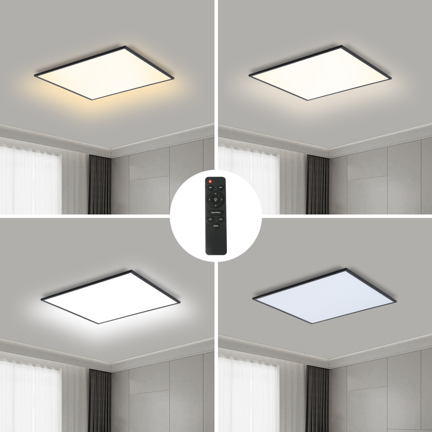 Brilagi - Plafonnier à intensité variable SLIMFRAME LED/36W/230V 45x45 cm 3000-6000K noir + Télécommande