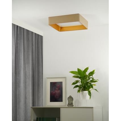 Brilagi - Plafonnier à intensité variable LED VELVET SQUARE LED/24W/230V 3000/4000/6500K + télécommande beige