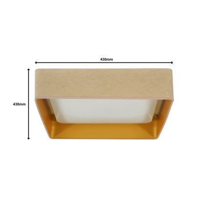 Brilagi - Plafonnier à intensité variable LED VELVET SQUARE LED/24W/230V 3000/4000/6500K + télécommande beige