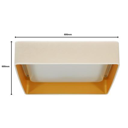 Brilagi - Plafonnier à intensité variable VELVET SQUARE SMART LED/36W/230V 2700-6500K Wi-Fi Tuya + télécommande crème