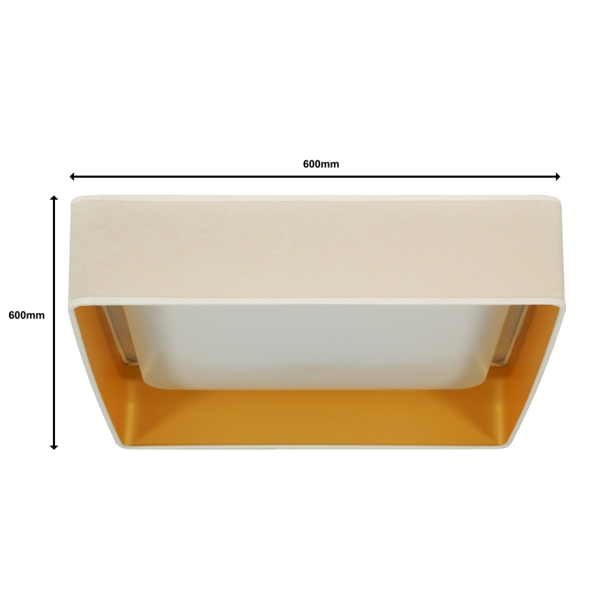 Brilagi - Plafonnier à intensité variable VELVET SQUARE SMART LED/36W/230V 2700-6500K Wi-Fi Tuya + télécommande crème