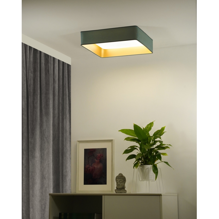 Brilagi - Plafonnier à intensité variable VELVET SQUARE SMART LED/36W/230V 2700-6500K Wi-Fi Tuya + Télécommande menthe