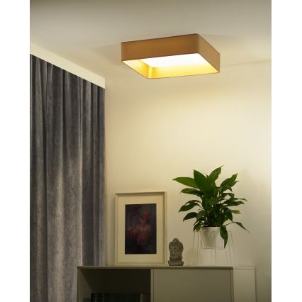 Brilagi - Plafonnier à intensité variable VELVET SQUARE SMART LED/36W/230V 2700-6500K Wi-Fi Tuya + télécommande beige
