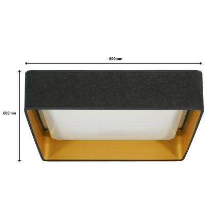 Brilagi - Plafonnier à intensité variable VELVET SQUARE SMART LED/36W/230V 2700-6500K Wi-Fi Tuya + Télécommande gris