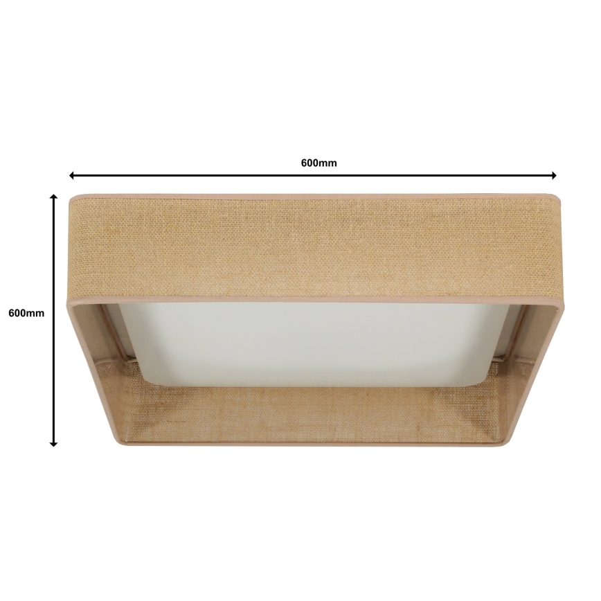 Brilagi - Plafonnier à intensité variable VELVET SQUARE SMART LED/36W/230V 2700-6500K Wi-Fi Tuya + télécommande marron