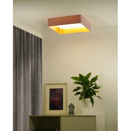 Brilagi - Plafonnier à intensité variable VELVET SQUARE SMART LED/36W/230V 2700-6500K Wi-Fi Tuya + télécommande rose