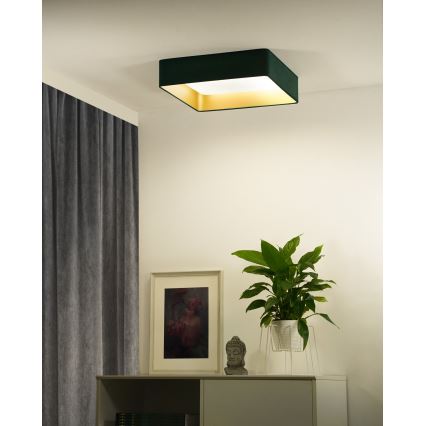 Brilagi - Plafonnier à intensité variable VELVET SQUARE SMART LED/36W/230V 2700-6500K Wi-Fi Tuya + télécommande vert