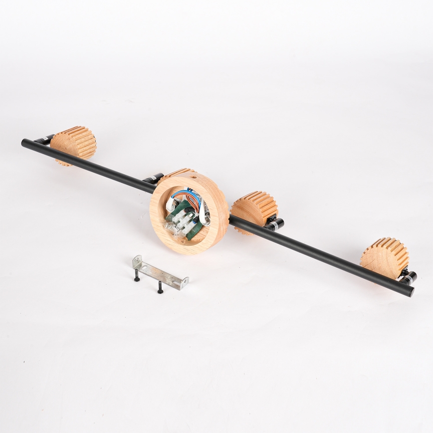 Brilagi - Luminaire à spots HYGGE 4xE14/15W/230V hévéa/fumé