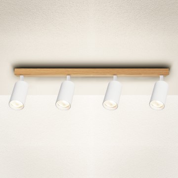Brilagi - Luminaire à spots SELE 4xGU10/30W/230V blanc/décor chêne