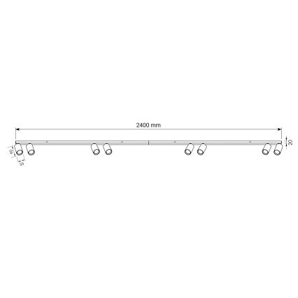 BRILAGI - Luminaire à spots SELE LONG 8xGU10/30W/230V blanc