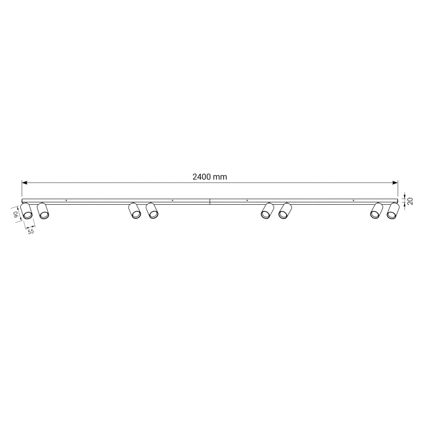 BRILAGI - Luminaire à spots SELE LONG 8xGU10/30W/230V noir