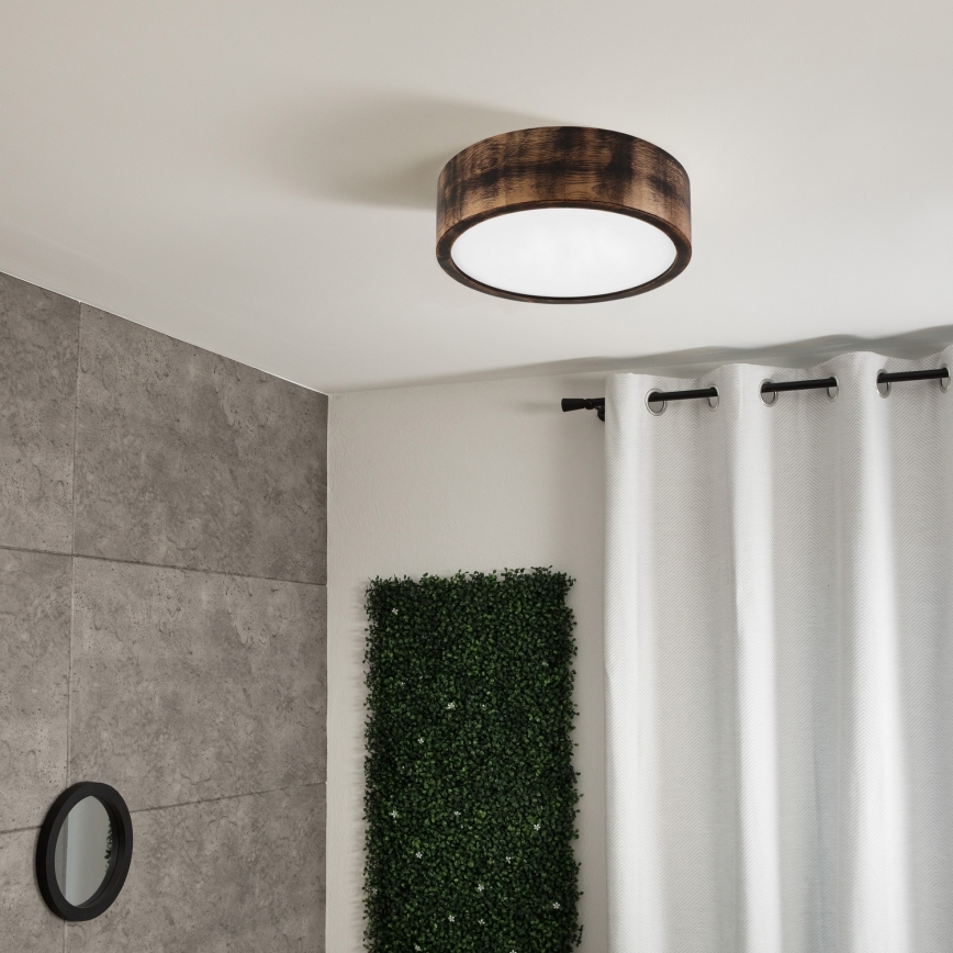 Brilagi - Luminaire de plafond LED CARVALHO SMOKEY LED/20W/230V chêne Ø 27,5 cm