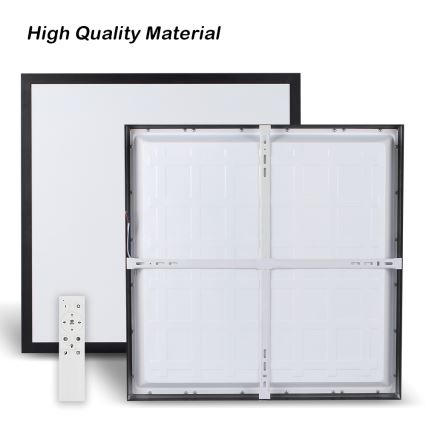 Brilagi - Plafonnier salle de bain à intensité variable FRAME SMART LED/50W/230V 60x60 cm 3000-6000K IP44 noir + télécommande