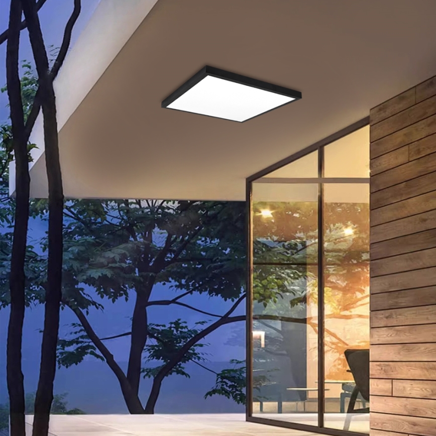 Brilagi - Plafonnier salle de bain à intensité variable FRAME SMART LED/50W/230V 60x60 cm 3000-6000K IP44 noir + télécommande