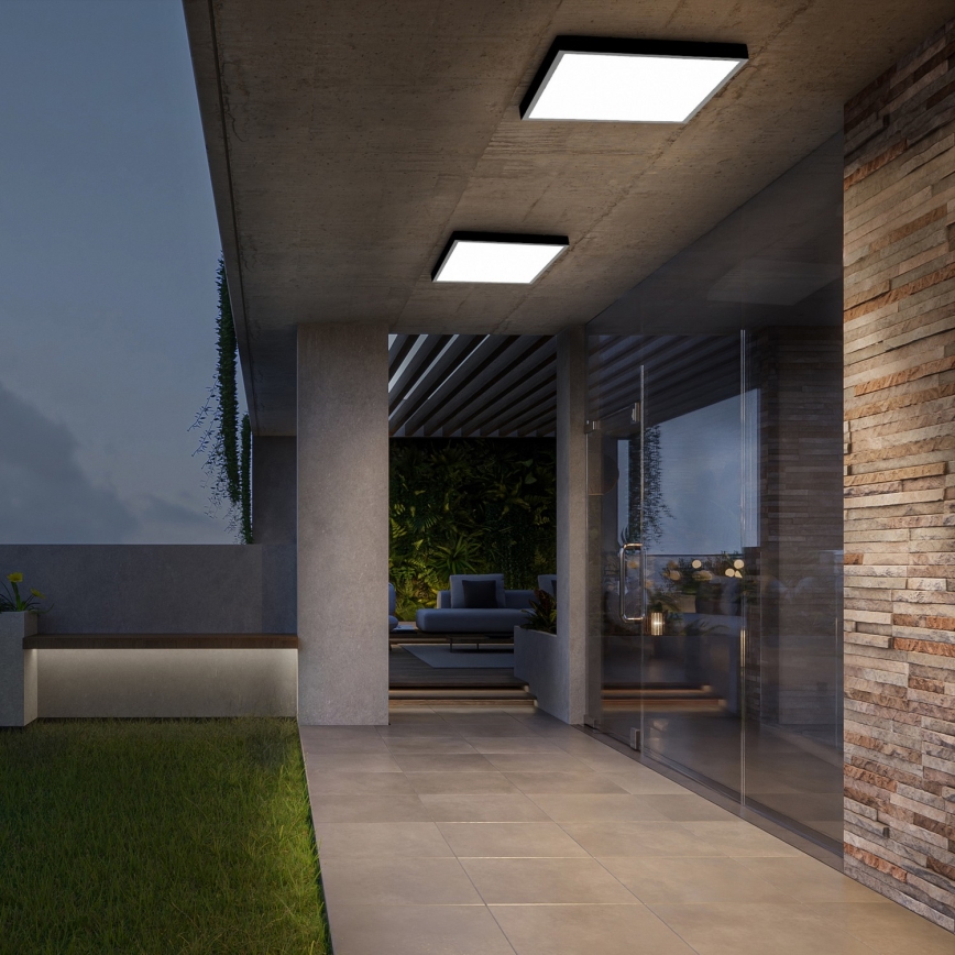 Brilagi - Plafonnier salle de bain à intensité variable FRAME SMART LED/50W/230V 60x60 cm 3000-6000K IP44 noir + télécommande