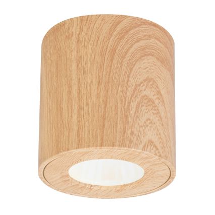 Brilagi - Luminaire LED RGBW dimmable pour salle de bains MIA 1xGU10/4,8W/230V 3000K 84x80 mm décor chêne IP44 + télécommande