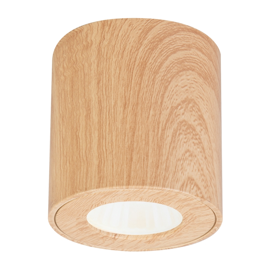 Brilagi - Luminaire LED RGBW dimmable pour salle de bains MIA 1xGU10/6W/230V 3000K 84x80 mm décor chêne IP44 + télécommande
