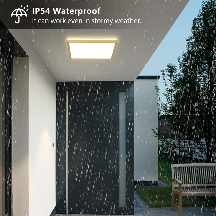 Brilagi - Luminaire de salle de bains ULTRA PLAT LED/24W/230V 42x42 cm doré IP54