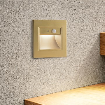 Brilagi - luminaire d'escalier LED avec capteur STEP LIGHT LED/1,5W/230V IP44 doré