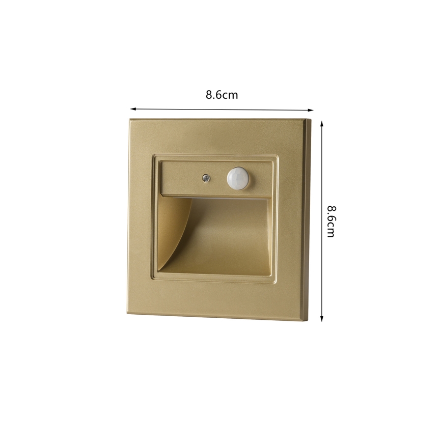Brilagi - luminaire d'escalier LED avec capteur STEP LIGHT LED/1,5W/230V IP44 doré